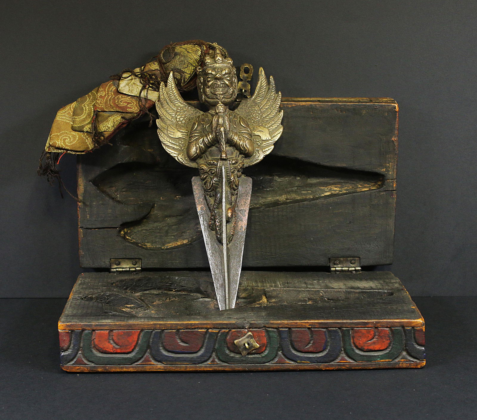 Tibet 1920 AD Ceremonial Phurba Winged Mahakala 24 cm (1 of 5)