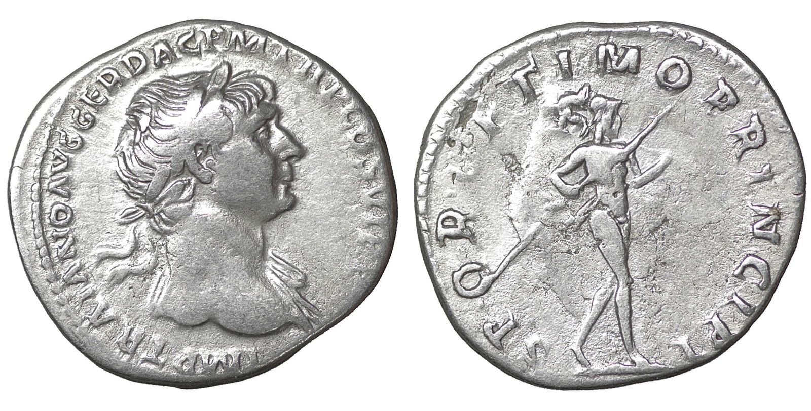 Trajan Denarius 112-114 AD XF Roman Empire Coin (1 of 1)