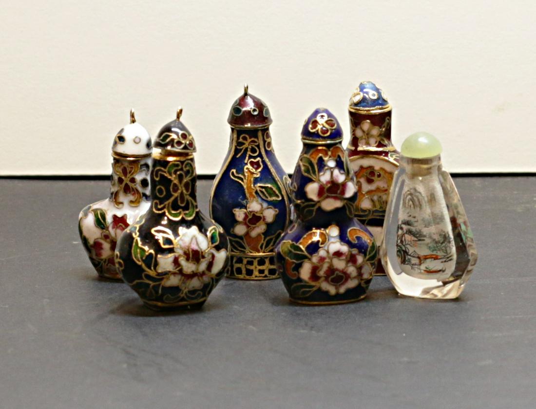 China 1920 AD Lot of 6 Snuff bottle enameled cloisonnÃ¨ (1 of 1)