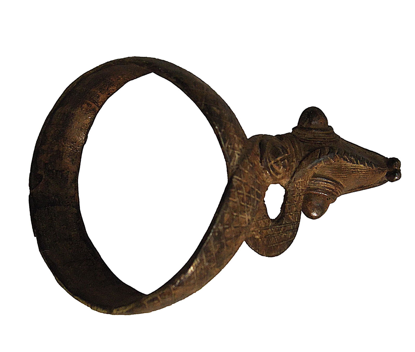 Burkina faso Bobo 1900-1950 Bronze bracelet in a snake (1 of 3)
