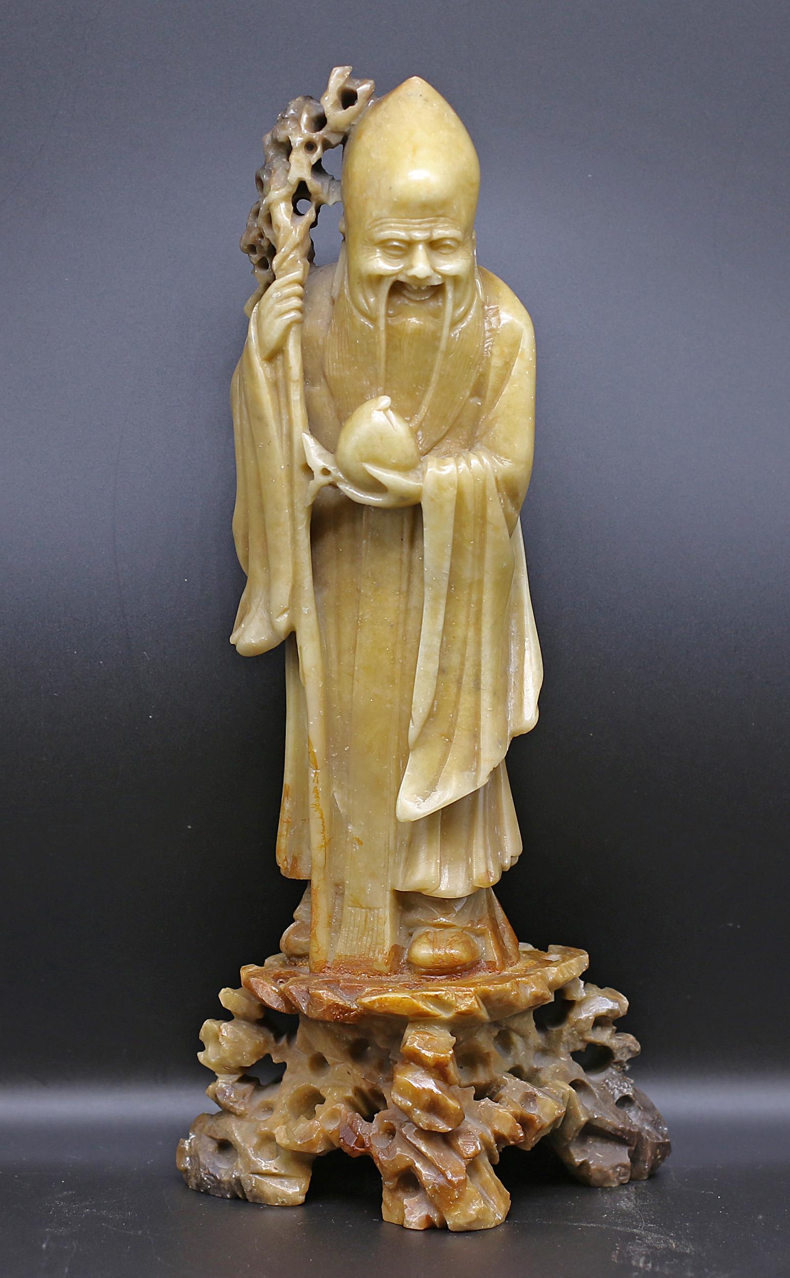 China 1930/1940 Handarcarved soapstone statue 1.2 kg-25 (1 of 7)