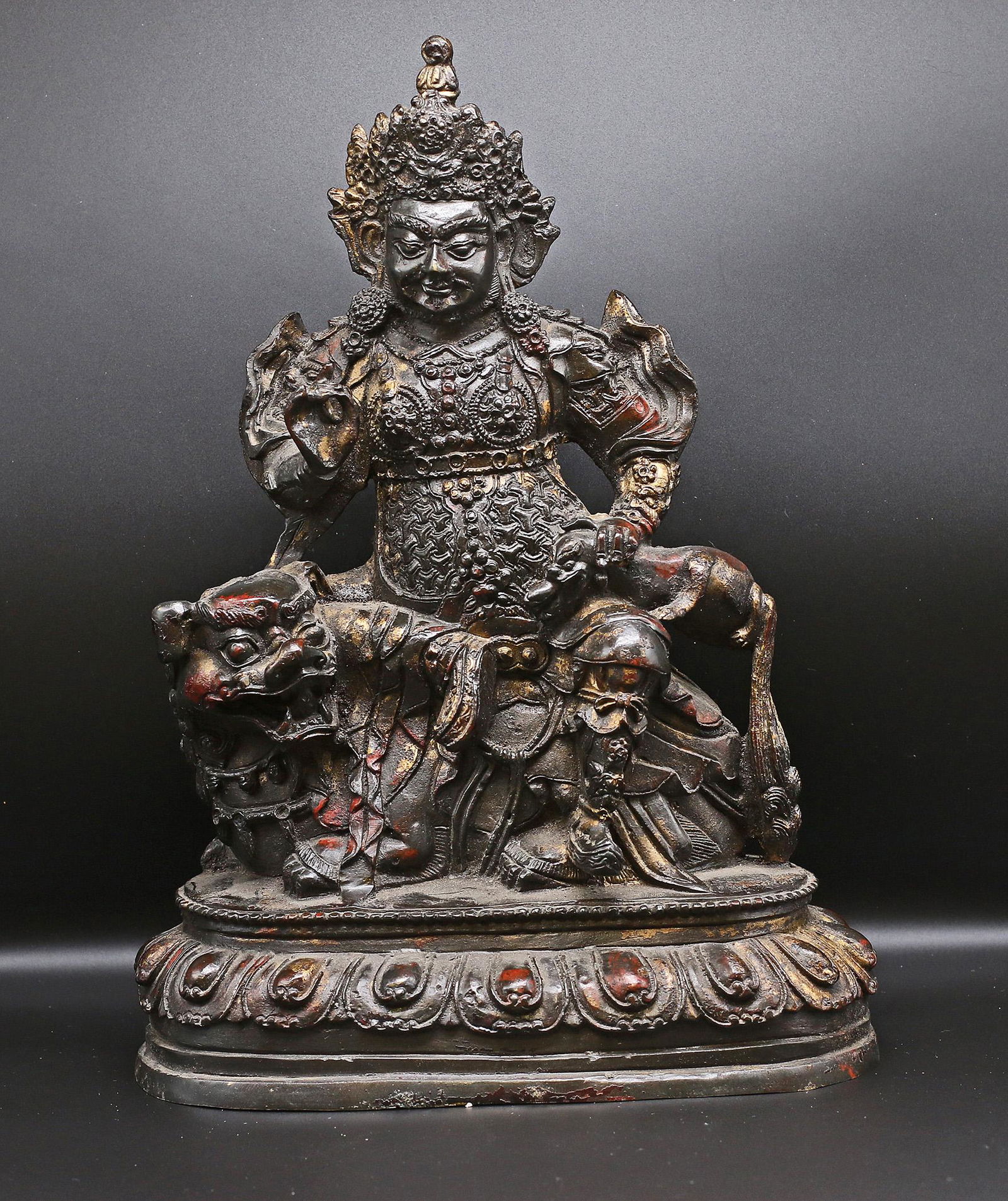 Tibet 1950 AD bronze Buddha statue 2.5 Kg â€“ 28cm (1 of 7)
