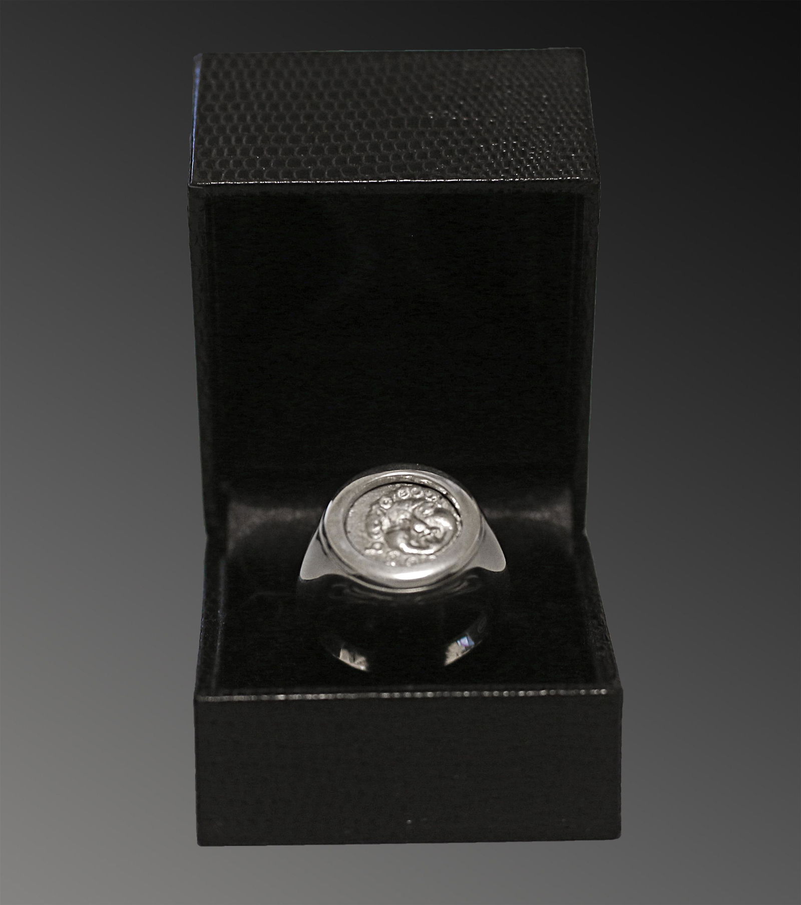 Men's silver ring with an ancient greek coin Florence (1 of 9)