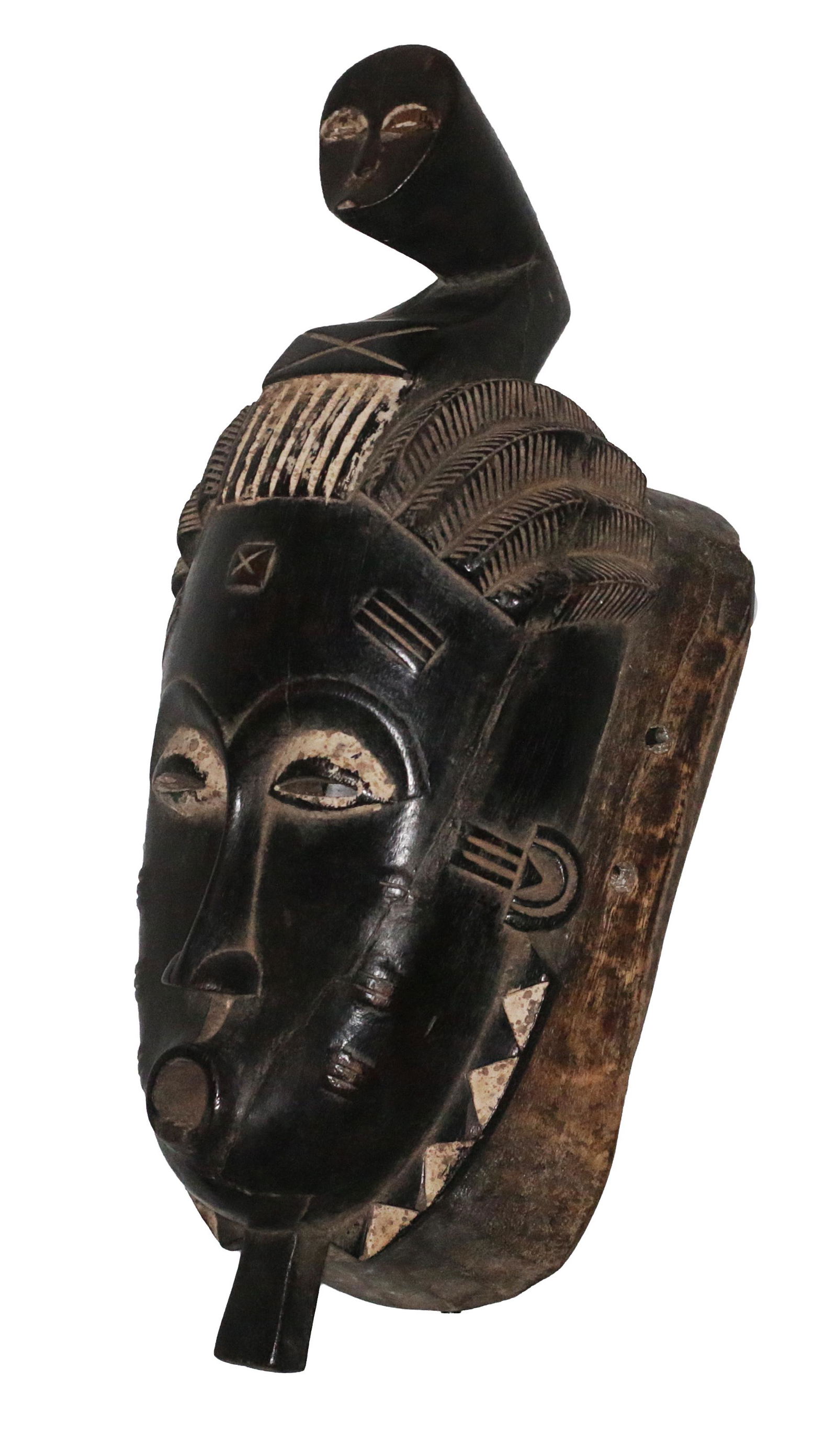Ivory Coast Baule people Ceremonial mask Human face on (1 of 3)
