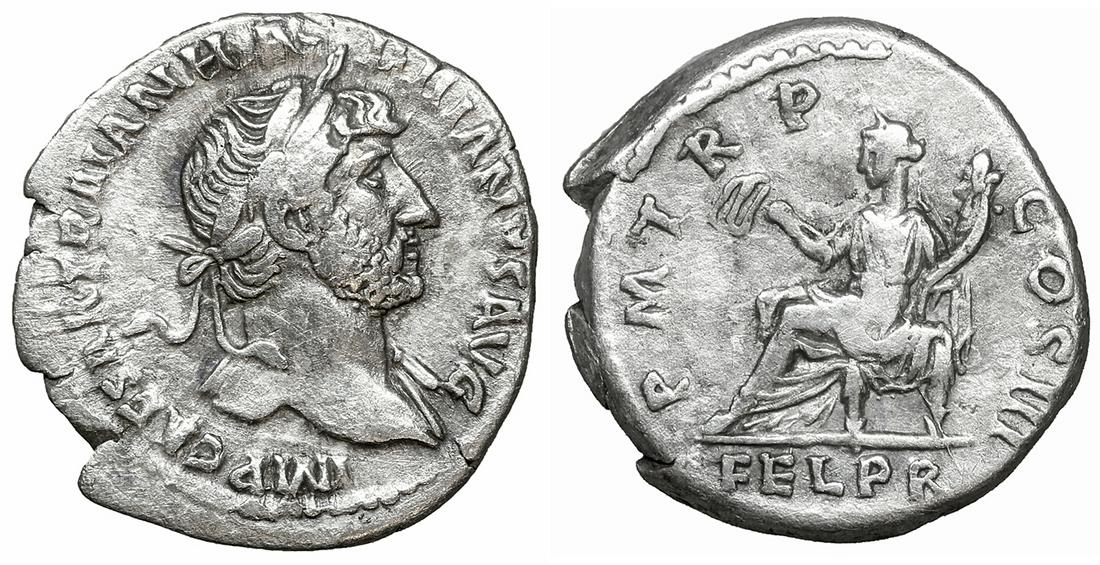 Hadrian Denarius 119-122 AD Rome (1 of 1)