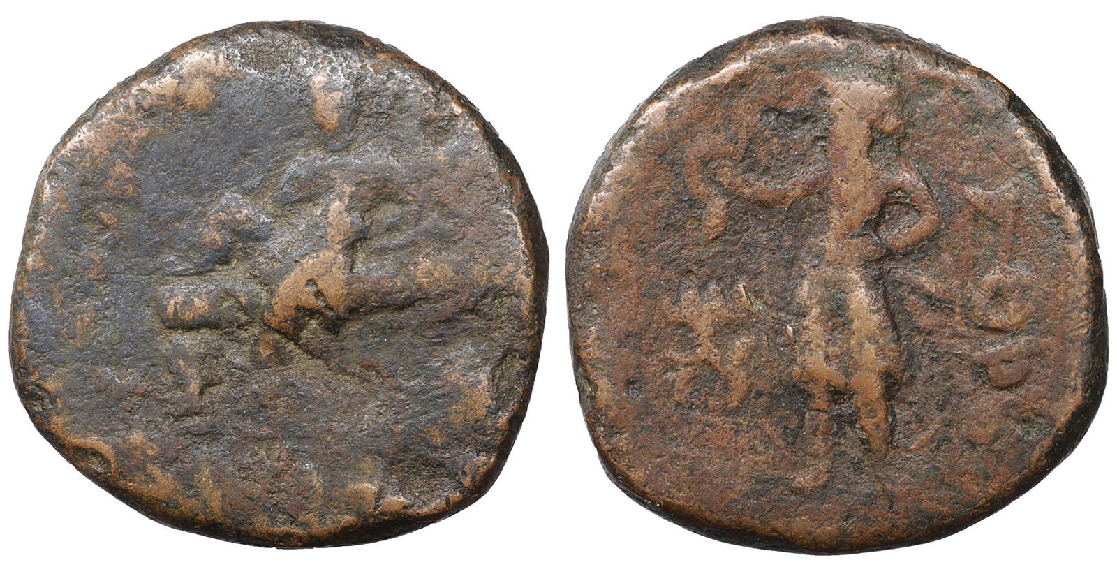 Kushan Empire Huvishka  AD 151-190 Ã† Tetradrachm (1 of 1)