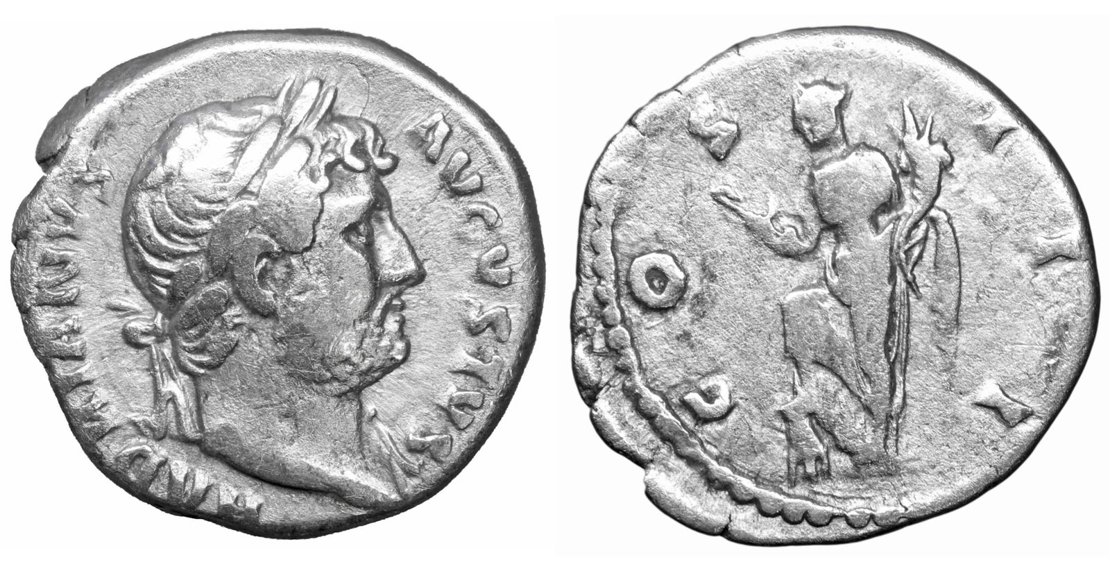 Hadrian AR Denarius Rome AD 125-128 (1 of 1)