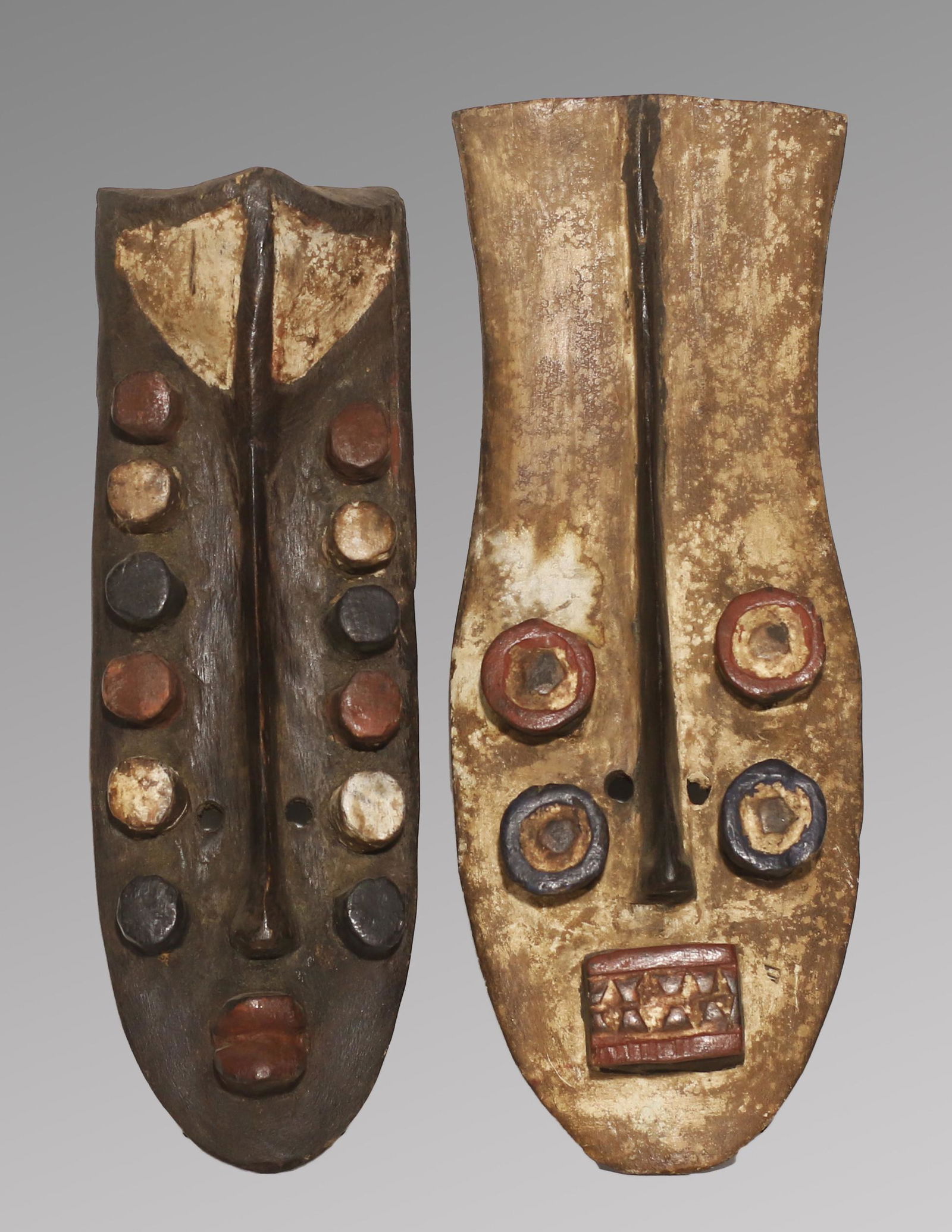 Sierra leone Grebo Old couple of wooden masks (1 of 3)