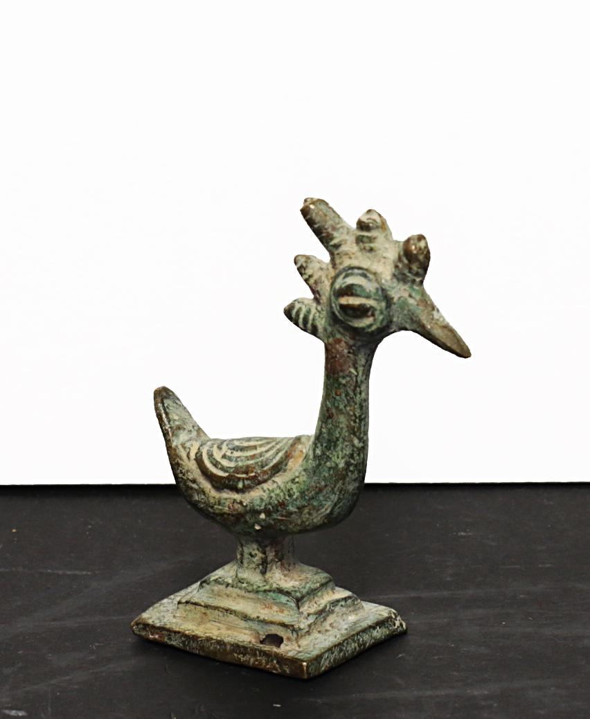 Ivory coast Ashanti People Bronze weight statue in a bird shape (1 of 7)