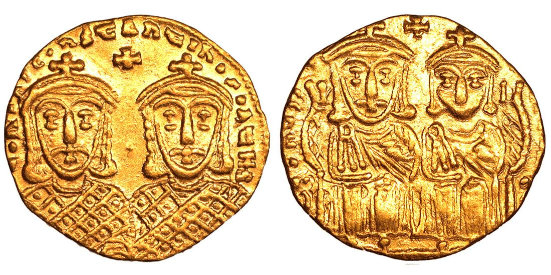 Constantine VI, Leo III Gold Solidus Byzantine coin (1 of 1)