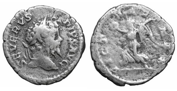 SEPTIMIUS SEVERUS AD 193-211 Silver Denarius Rome: SEPTIMIUS SEVERUS, (A.D. 193-211). Silver Denarius, Rome Mint, issued A.D. 204. 2.45 gr. – 18.3 mm. O:\ laureate head of Septimius Severus to right, around SEVERVS PIVS AVG. R:\ VICT PART MAX,