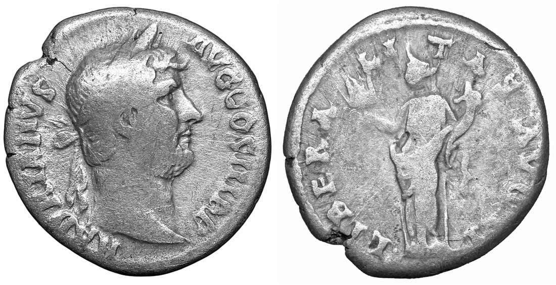 Hadrian AR Denarius Rome AD 134-138 Roman coins (1 of 1)