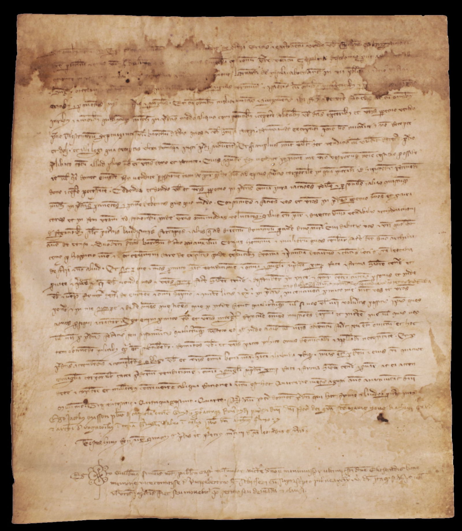 Spain. 1444. Ancient Parchment Manuscript Very Rare. 32x28 Cm Auction