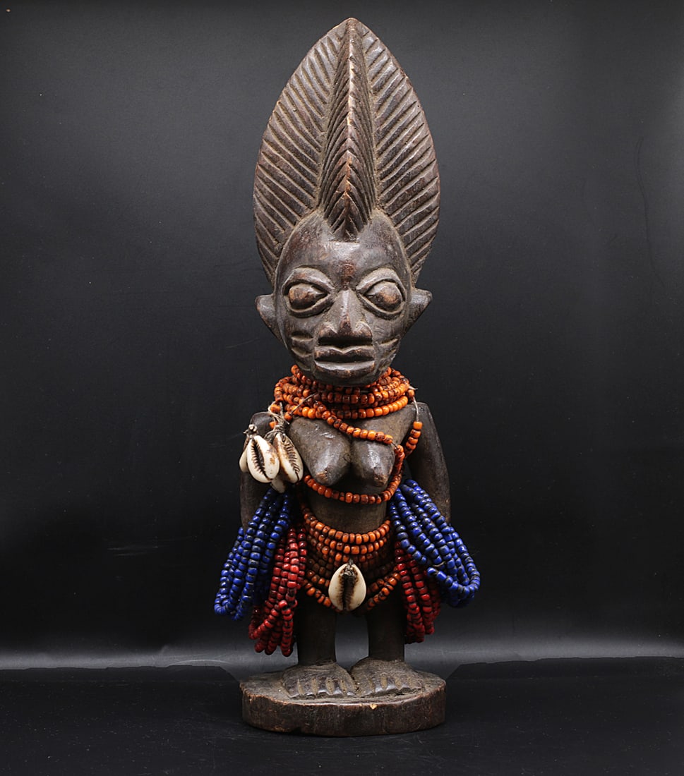 Nigeria Yoruba 1950 Ibeji sculpture from ambassador in Accra, Ghana. 32 cm (1 of 8)