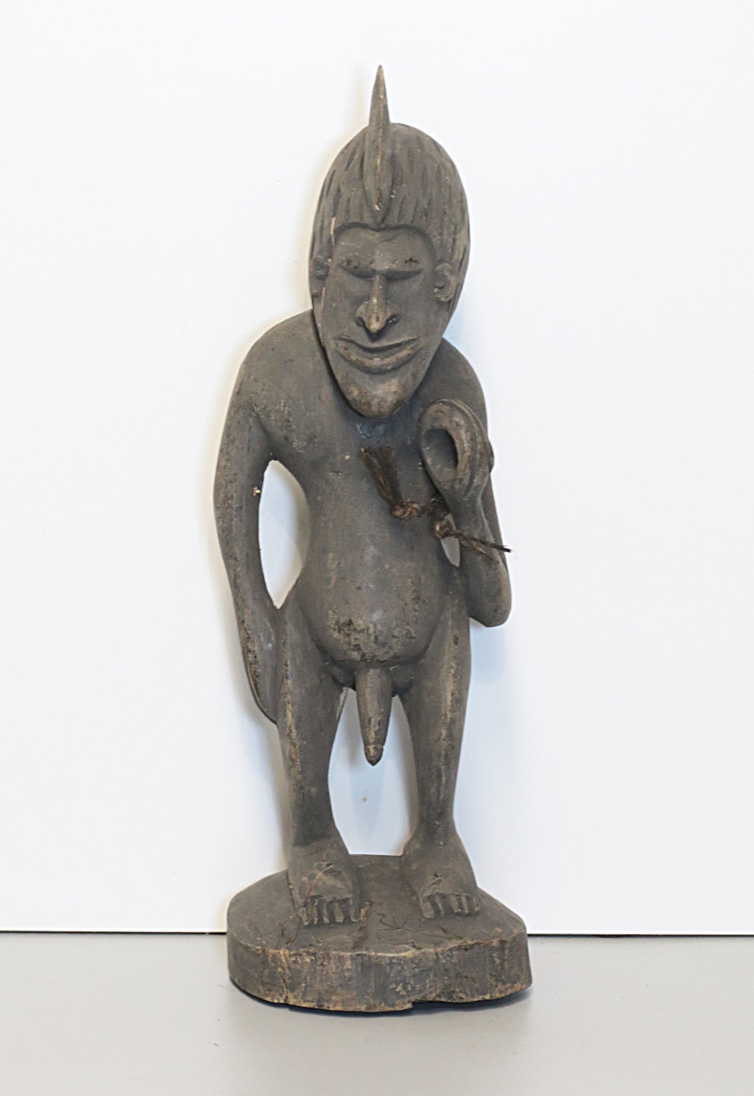 Papua New Guinea 1970/1980. Ancestor wooden figure 32 cm: Papua New Guinea. Sepik river area. 1970/1980. Ancestor naked wooden figure. 460 gr. - 32x10x9 cm