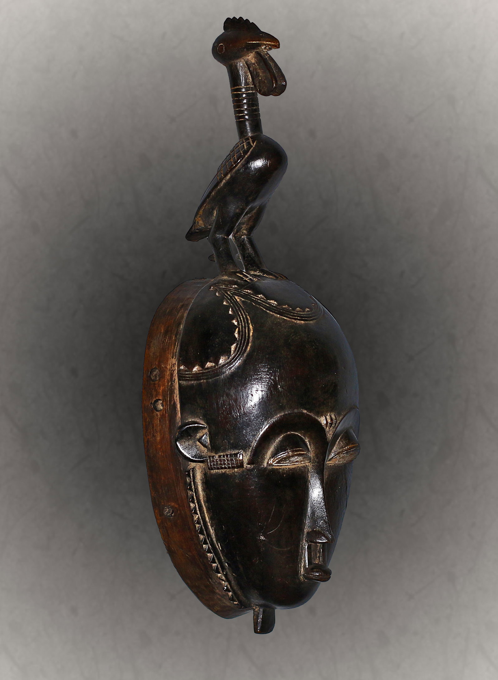 Ivory Coast Yaure people Mask Rooster on top 1970 (1 of 3)