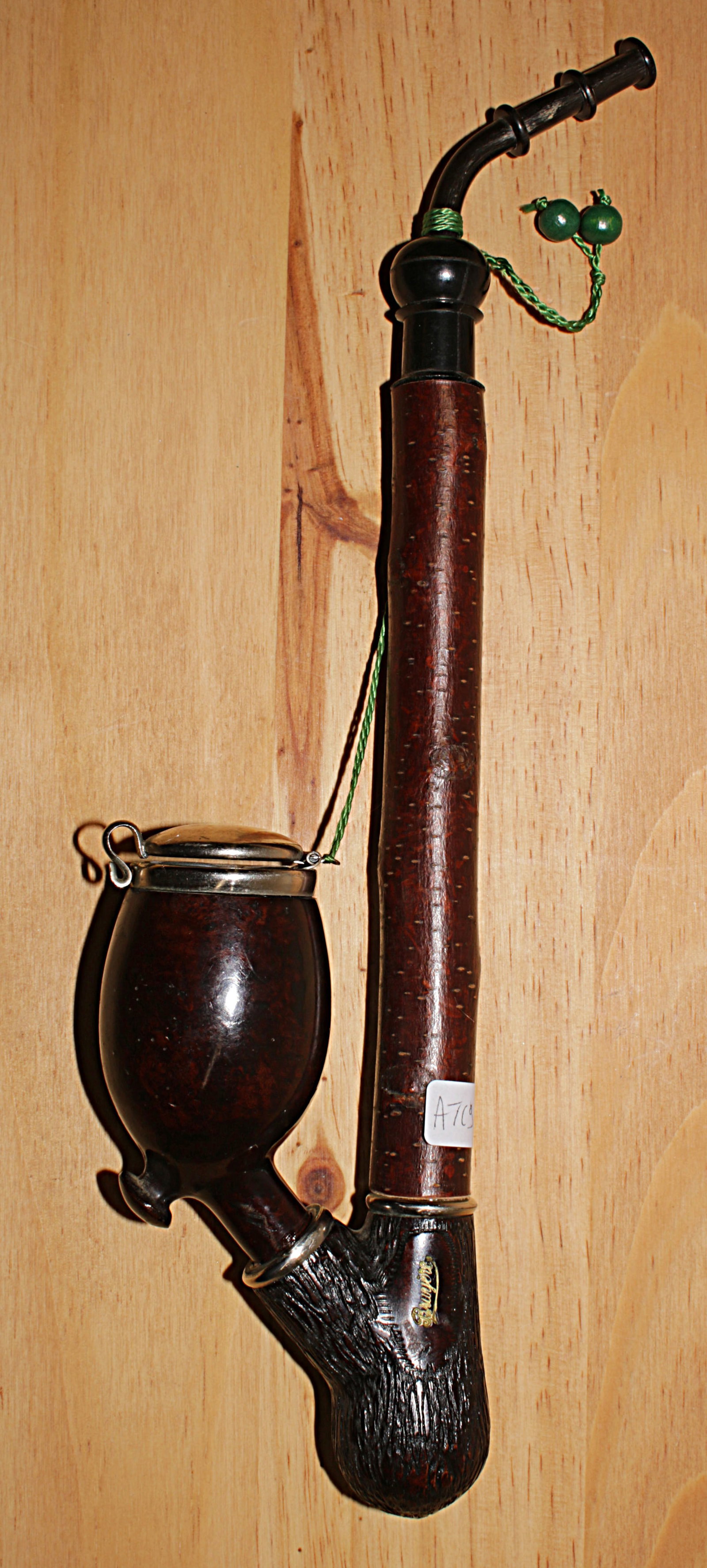 Germany. Old wooden pipe with decoration. 30 cm: Germany. Old wooden pipe with decoration. 30 cm