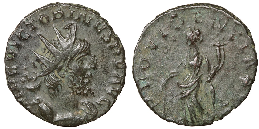 Victorinus Romano-Gallic Emperor A.D. 269-271 antoninianus: Victorinus. Romano-Gallic Emperor, A.D. 269-271. BI antoninianus (18mm, 2.3 g). Colonia Agrippinensis, A.D. 271. IMP C VICTORINVS P F AVG, radiate, draped and cuirassed bust of Victorinus right / PROV