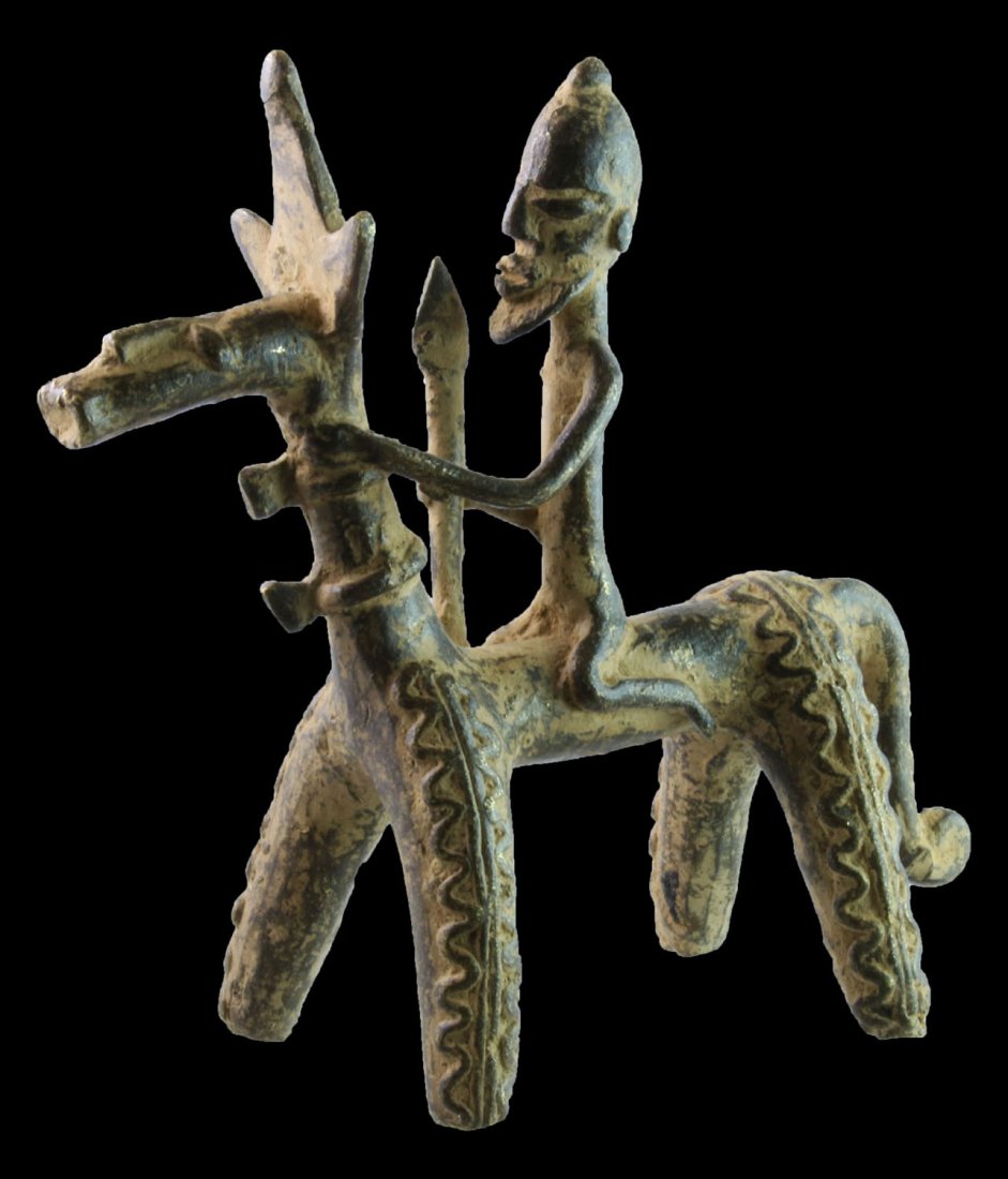 MALI DOGON TRIBE STATUE OF SOLDIER ON HORSE. 1900 circa (1 of 3)
