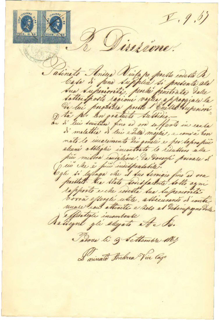 Kingdom of Italy 1867 Manuscript the prison management (1 of 1)