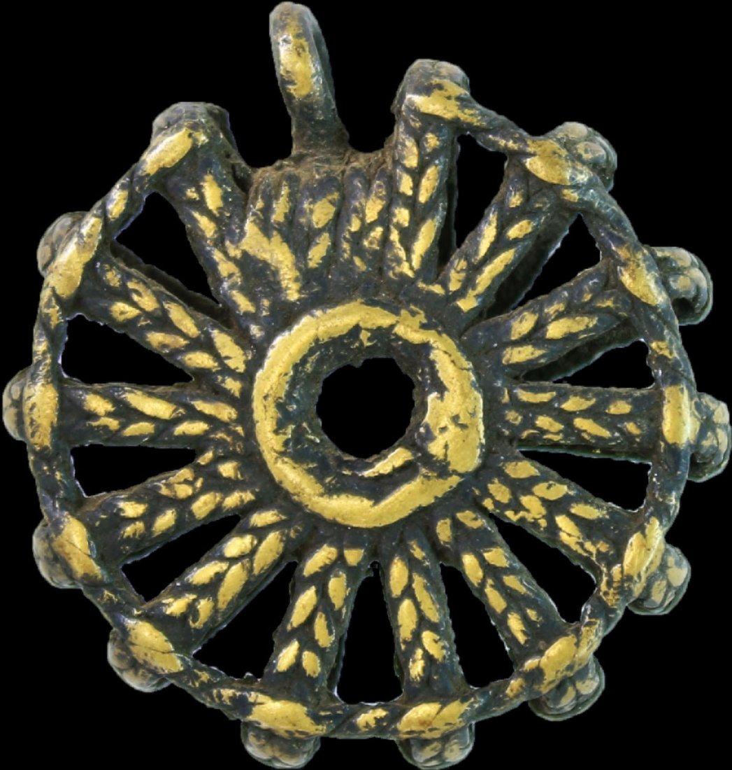 MALI DOGON TRIBES 1800 ca SUN PENDANT USED BY DOGON (1 of 2)