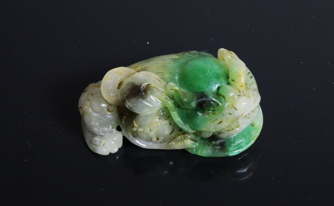 Jade Fu dog shape Celadon China (1 of 6)