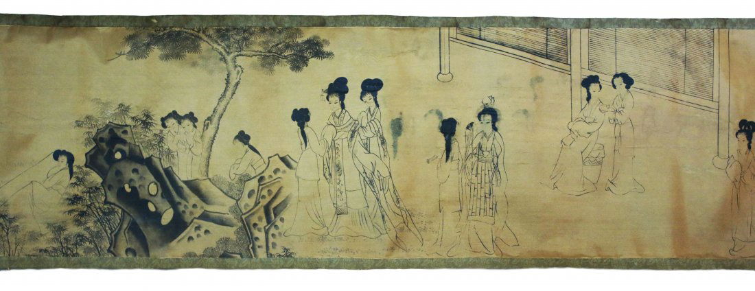 Silk Handroll painting Master San Su 1750 AD (1 of 9)