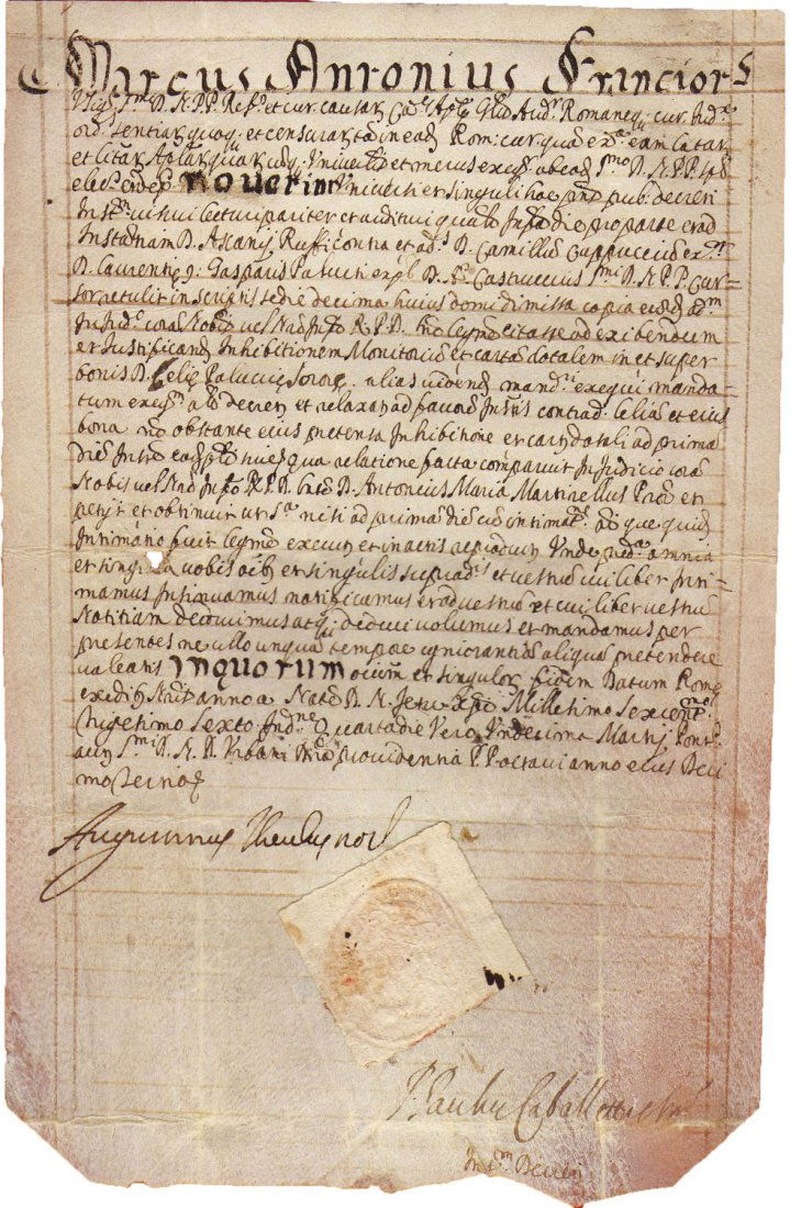 Ancient vellum manuscript Rome 1636 Cardinal Franciotti (1 of 1)