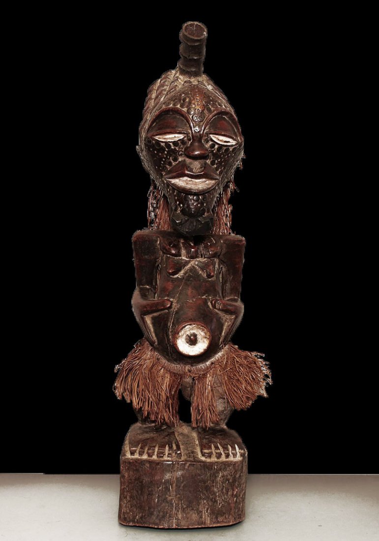 OLD FINE CARVED STATUE SONGYE EARLY 1900 AD 67cm 26" (1 of 6)