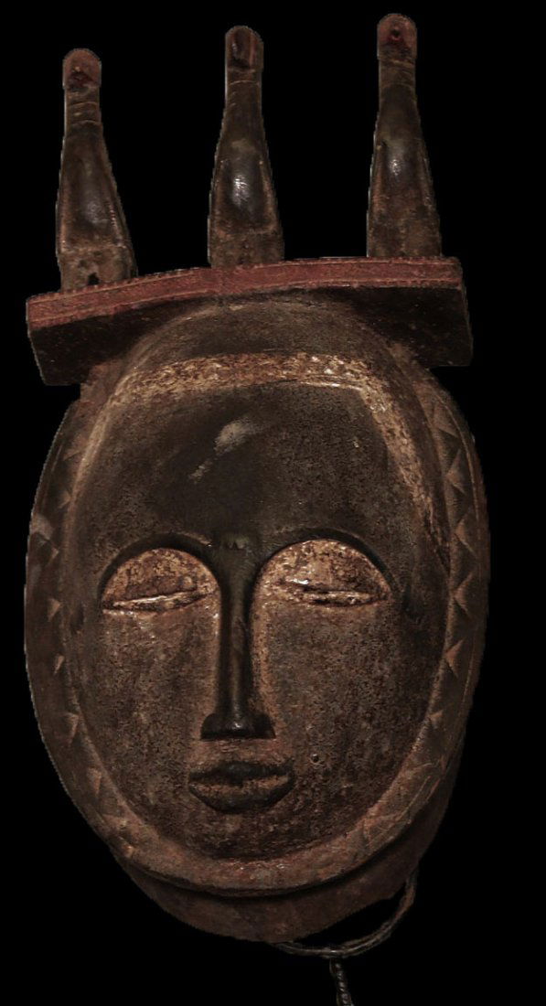 OLD CARVED WOODEN MASK DJIMIMI PEOPLE 42cm 16" (1 of 9)