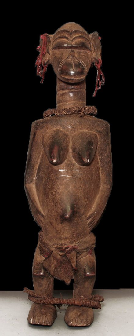 OLD CARVED STATUE/DRUM BAULE' 1950AD 66cm 25" (1 of 8)