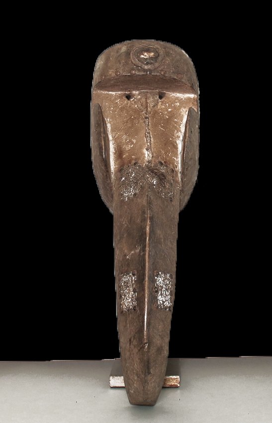 OLD CARVED WOOD EBRIE' PEOPLE BIRD MASK 61cm 24" (1 of 8)