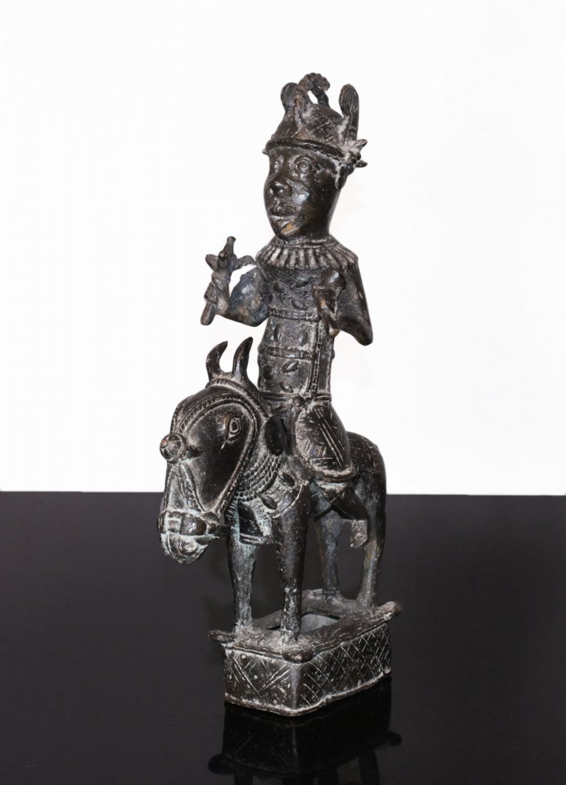 BENIN Bronze soldier statue of Hoserman Ife tribe (1 of 5)