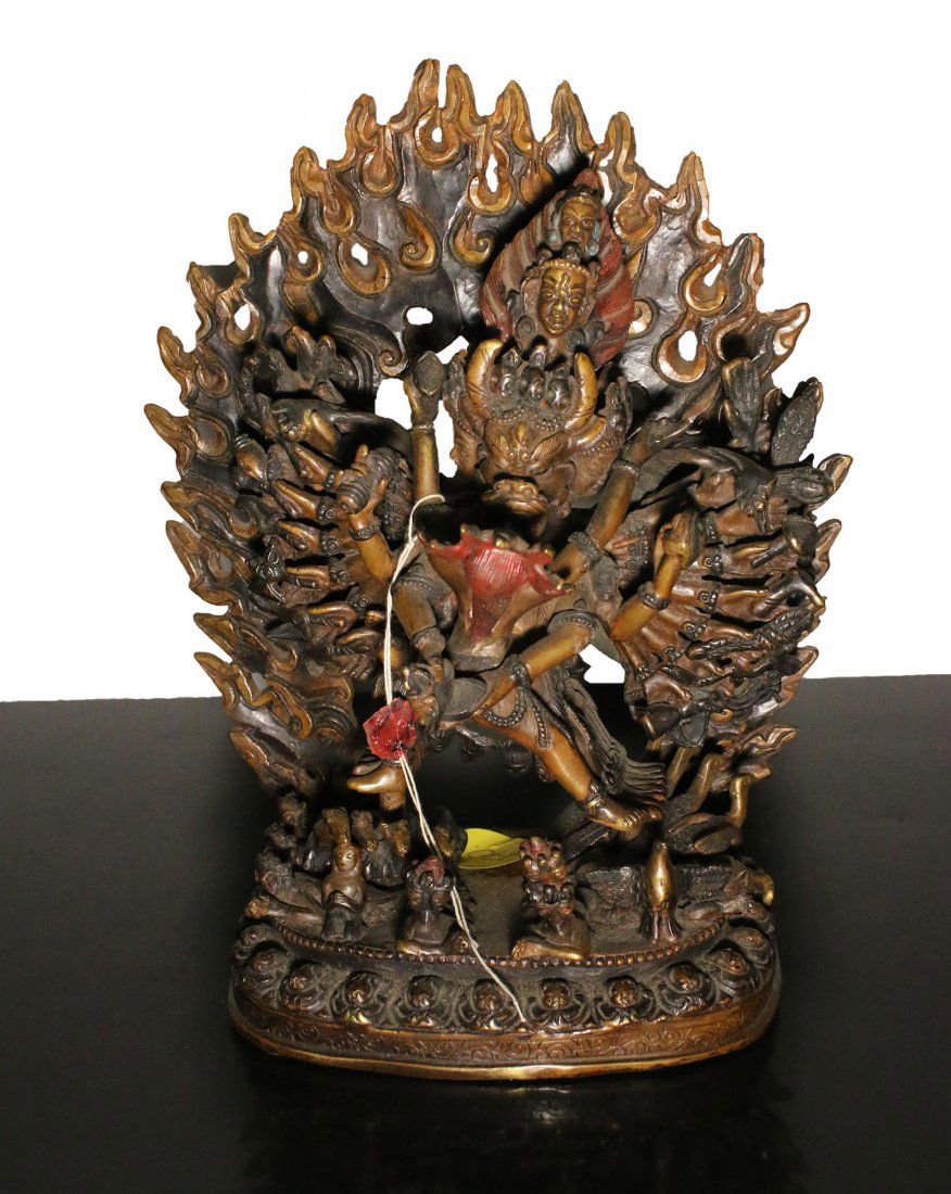 Tibet. Tantric Yamantaka bronze statue. End of 1800. (1 of 7)