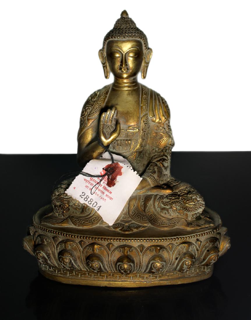 Tibet. Shakyamuni Buddha bronze statue. End of 1800. (1 of 6)