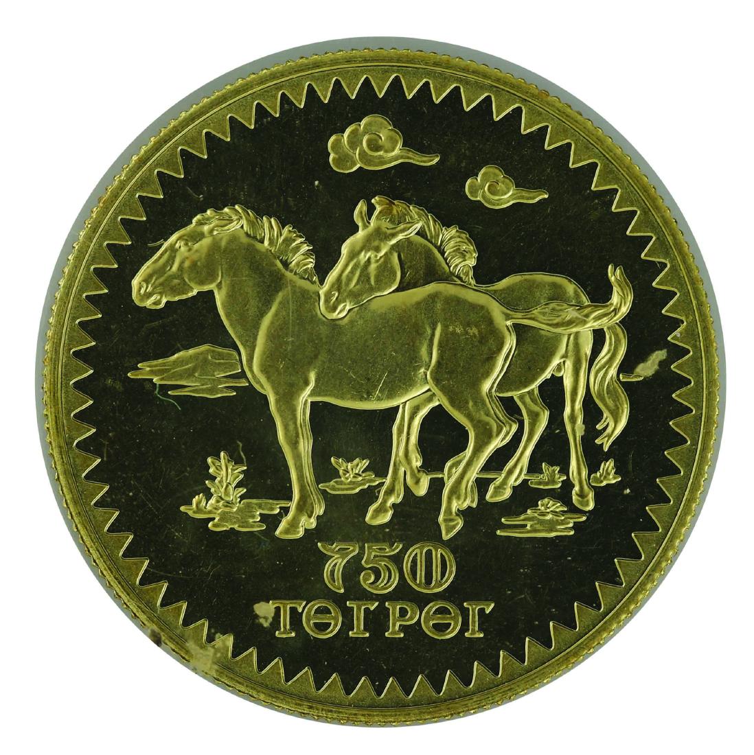 1976 Mongolia Conservation of wildlife, Gold 750 Tugrik (1 of 2)