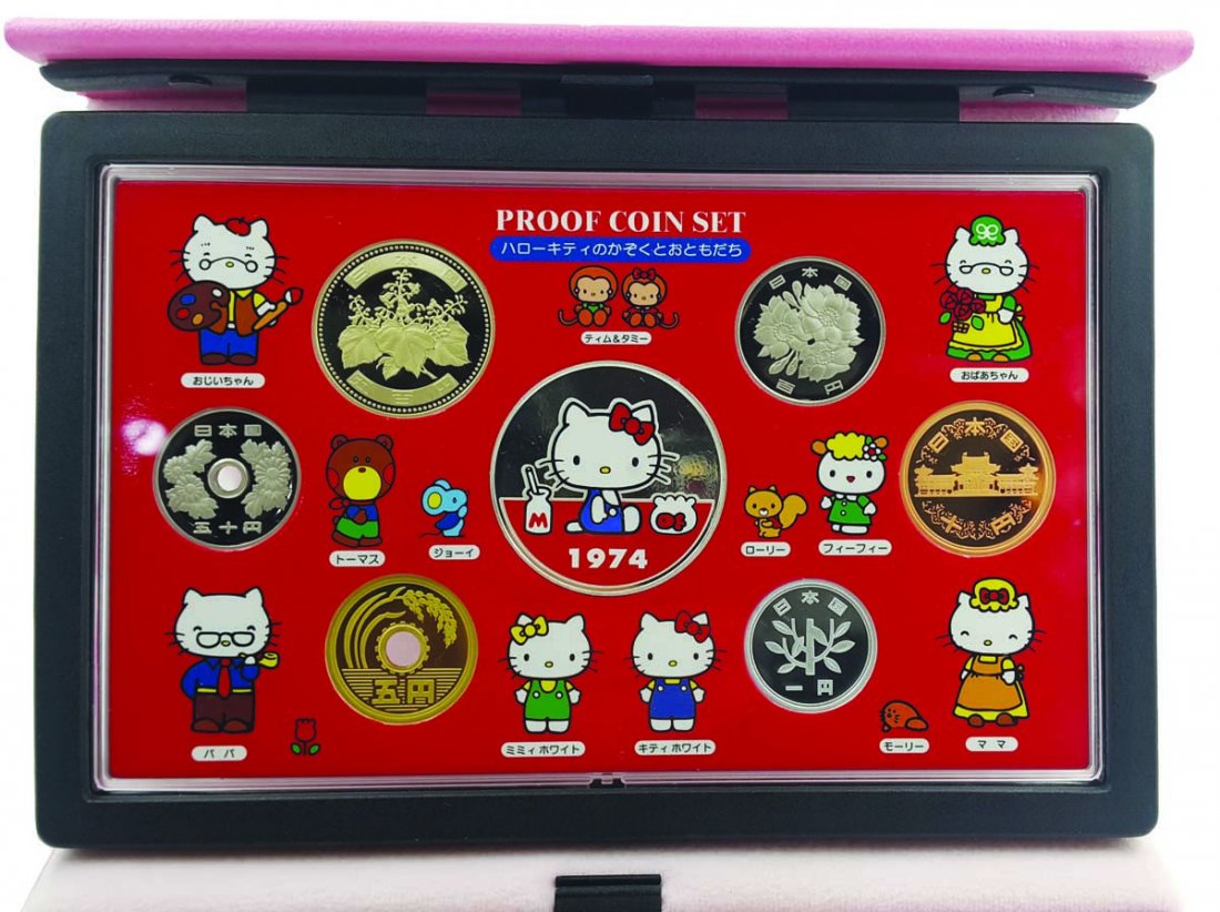 2004 Japan Mint 30th Anniversary of "Hello Kitty": 2004 Japan Mint 30th Anniversary of "Hello Kitty" Proof Coin Set