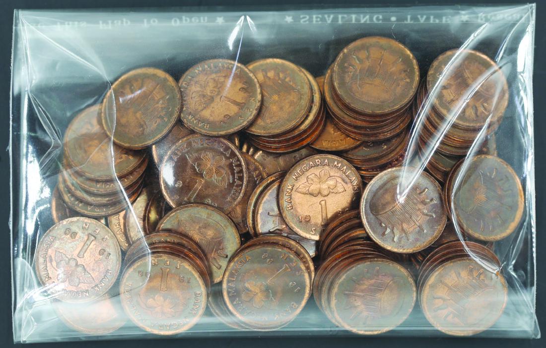 Malaysia 1998, 1 Cent AU - UNC (100pcs) toned and (1 of 1)