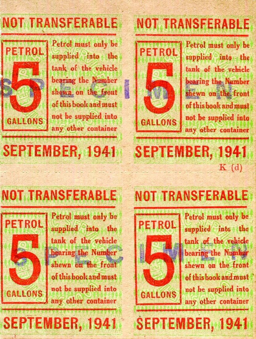 Malaya 1941, Petrol Coupon 5 Gallons Units Specimen , (1 of 1)