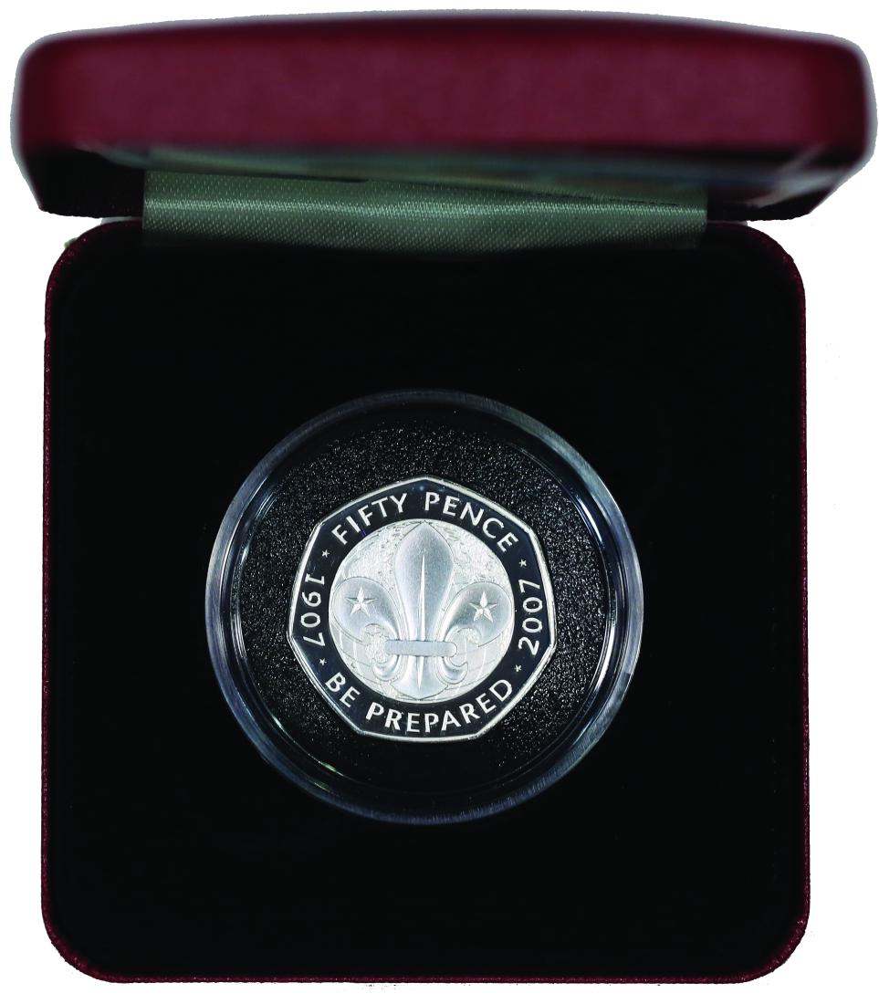 UK 2007, Scouts 100 Years of Adventure 50 Pence Proof (1 of 1)