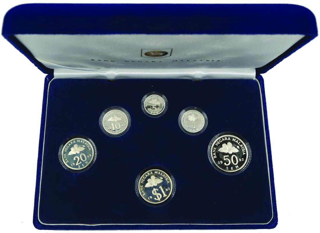 1992 Malaysia Proof Coin Set of 6 (KN44) 1, 5, 10, 20, (1 of 1)