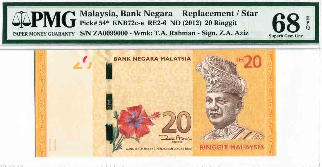 20 Ringgit, 12th Series. Zeti Aziz (KNB72c:P54*) (1 of 1)