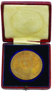 Coronation Medallion of King Edward VII 9.8.1902 in box: Coronation Medallion of King Edward VII 9.8.1902(Copper) in box