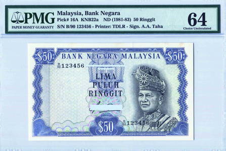 50 Ringgit 4th Series Sign Aziz Taha