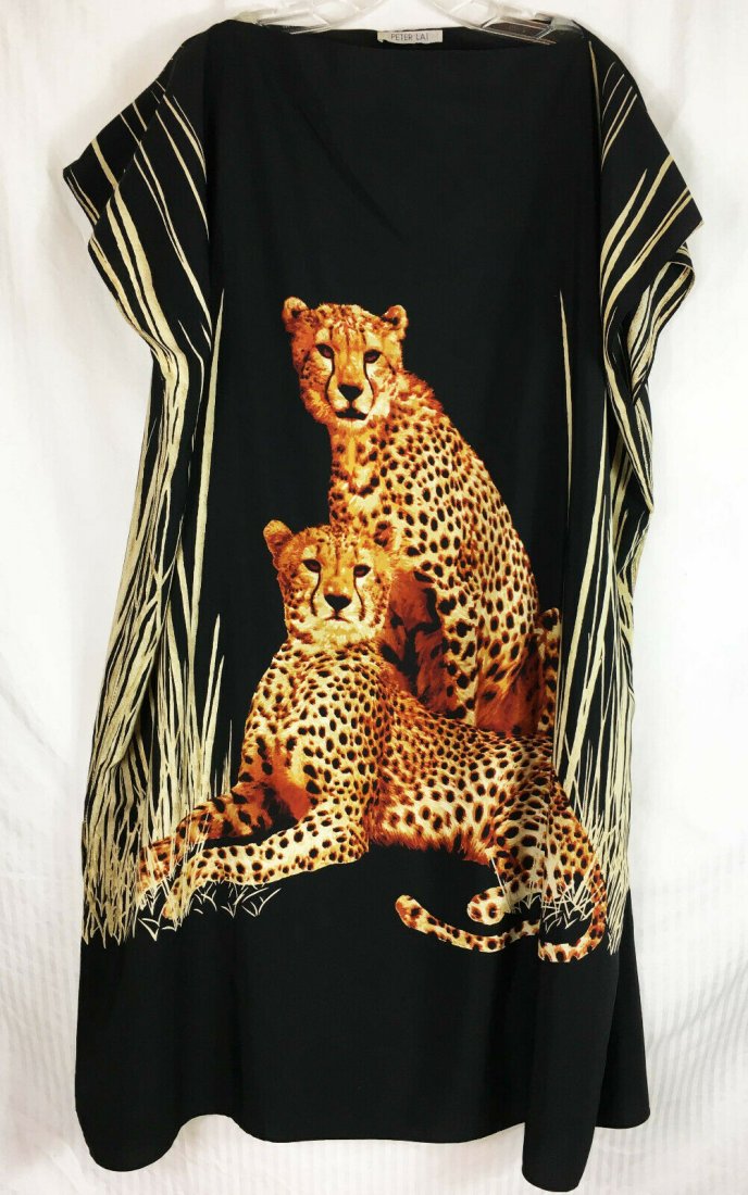 Vintage Peter Lai Cheetah Graphic Print Kaftan (1 of 4)