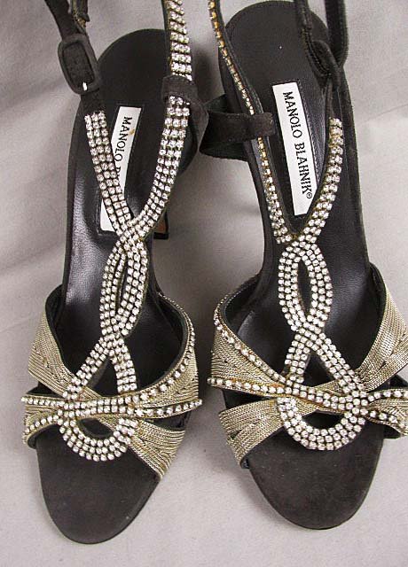 Manolo Blahnik Limited Edition T-Strap Crystal Sandal (1 of 6)