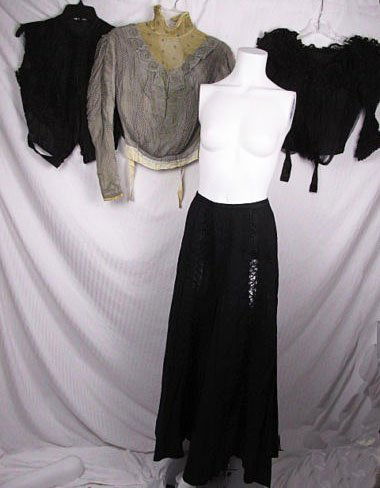 3 Edwardian Mourning Bodices Plus Skirt (1 of 6)