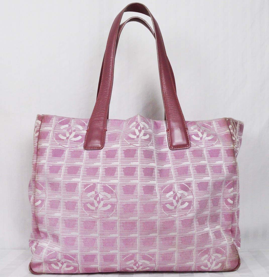 Authentic Chanel Pink Beach Bag Tote Jacquard Tweed (1 of 8)