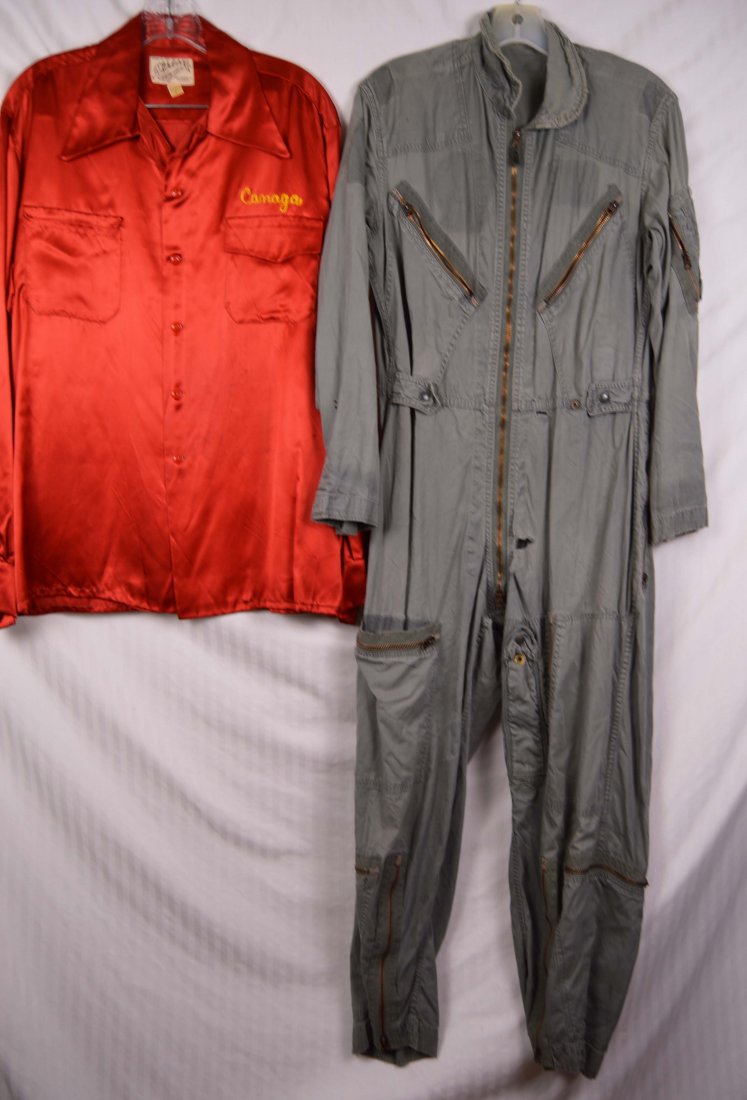 Lot of 2 Vintage Mens Clothing WWII Bowling Flight Suit (1 of 4)