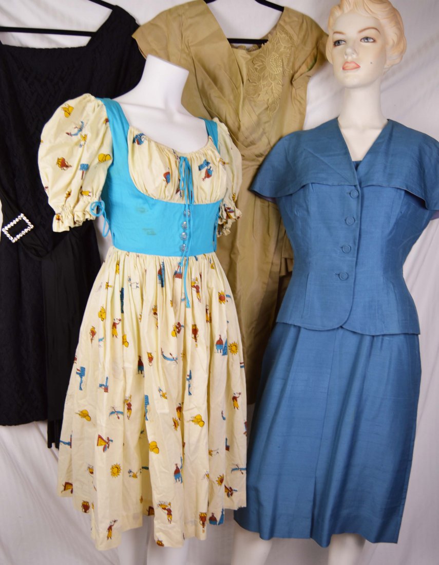 Lot of 4 Vintage Dress 40s 50s Clothing (1 of 6)